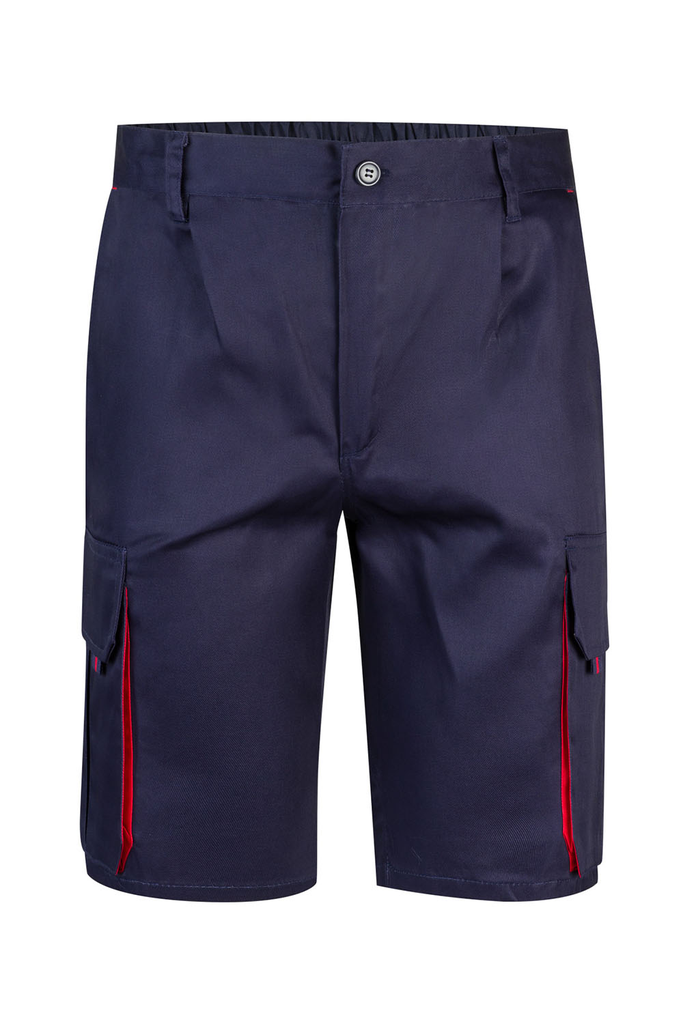 Spodenki stretch z wieloma kieszeniami 103007 - MARINE BLUE/RED 01/12