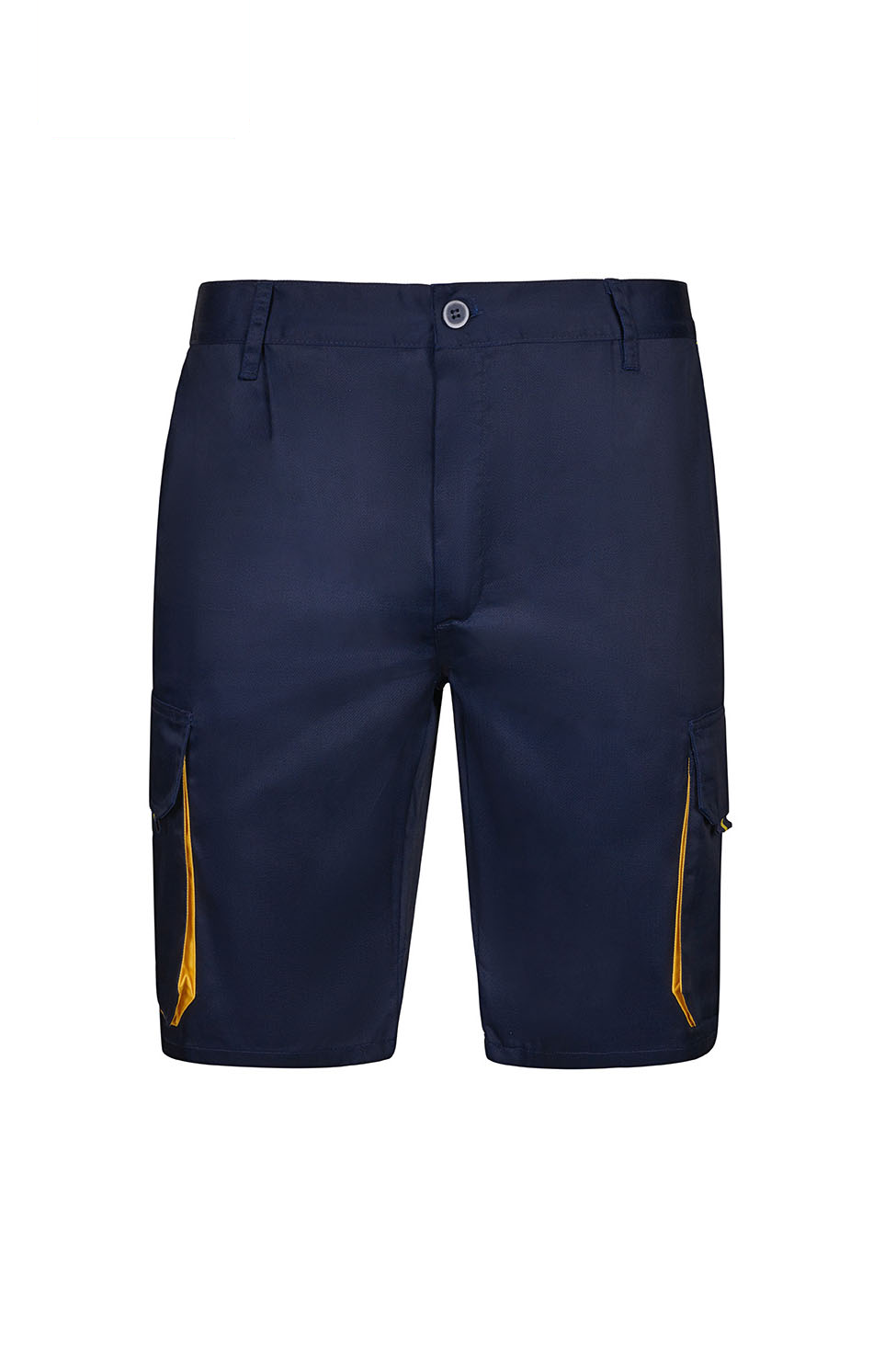 Spodenki stretch z wieloma kieszeniami 103007 - NAVY BLUE/YELLOW 61/17