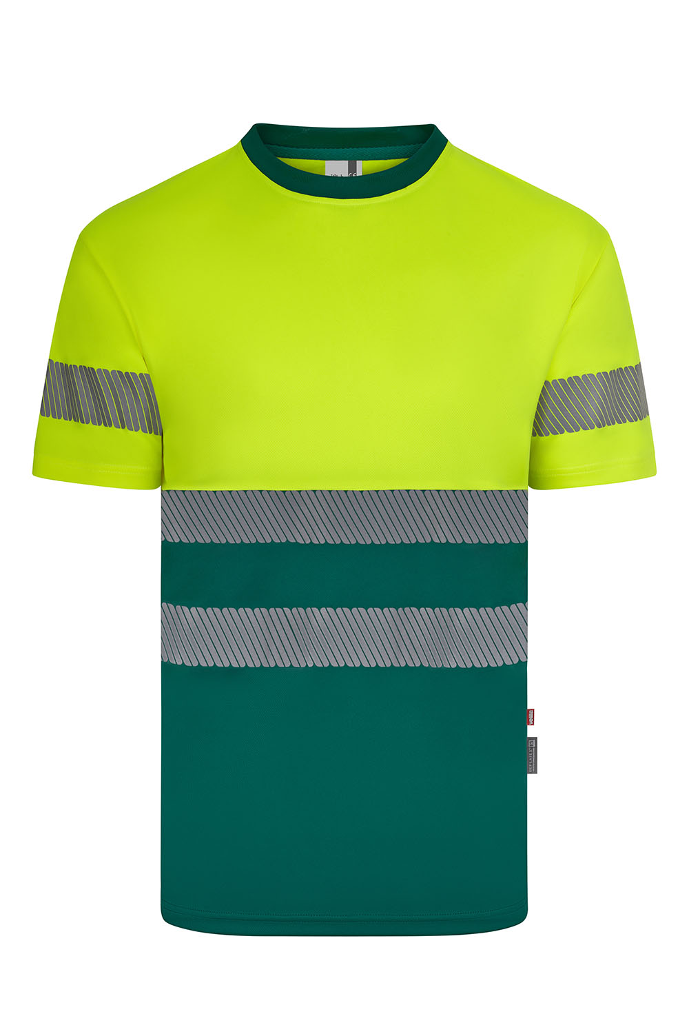 Koszulka dwukolorowa z krótkim rękawem z odblaskami 305633 - GREEN/HI-VIS YELLOW 02/20