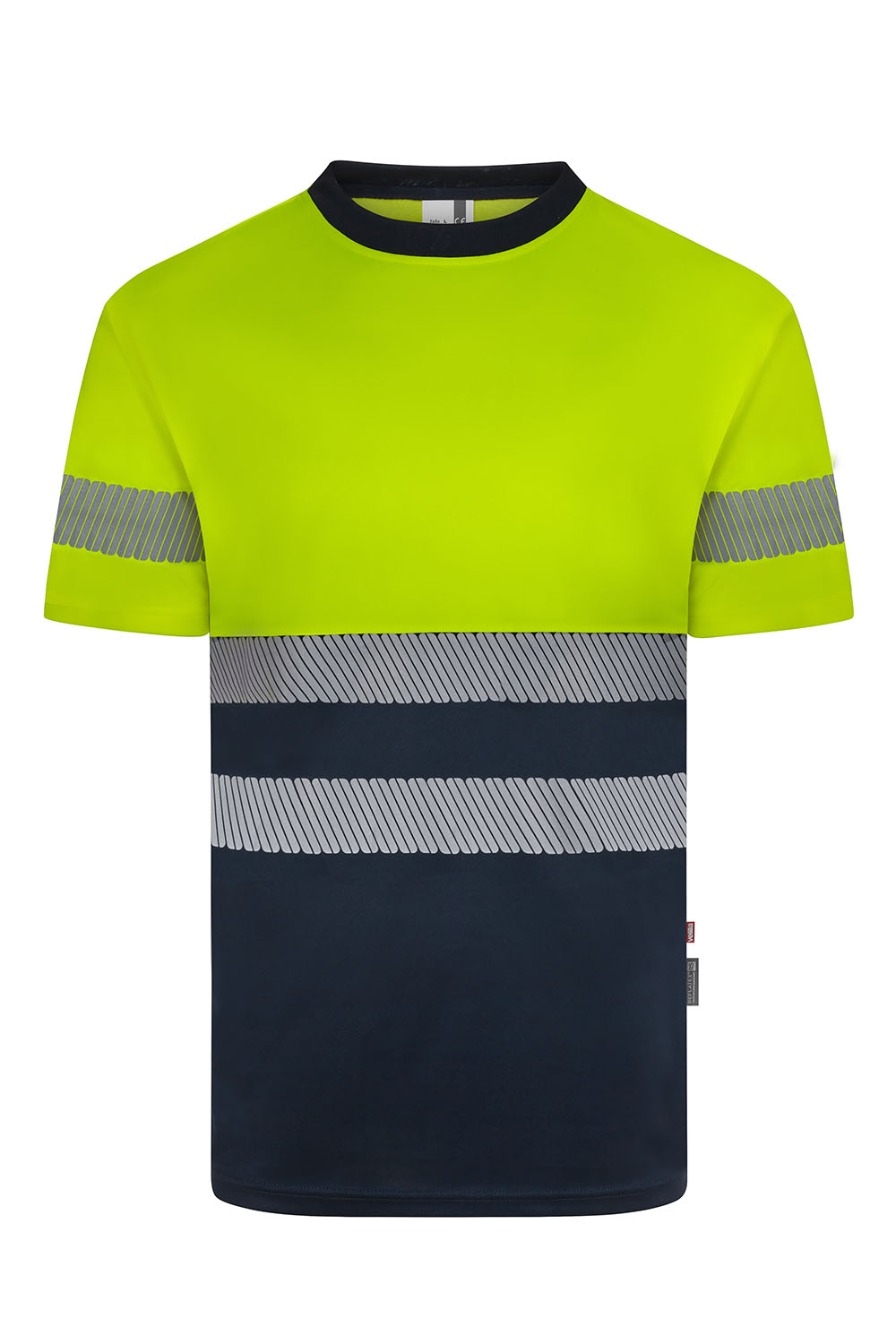 Koszulka dwukolorowa z krótkim rękawem z odblaskami 305633 - NAVY BLUE/HI-VIS YELLOW 61/20