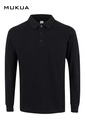 Koszulka polo z długim rękawem unisex HOBART PL200UC - BLACK 200