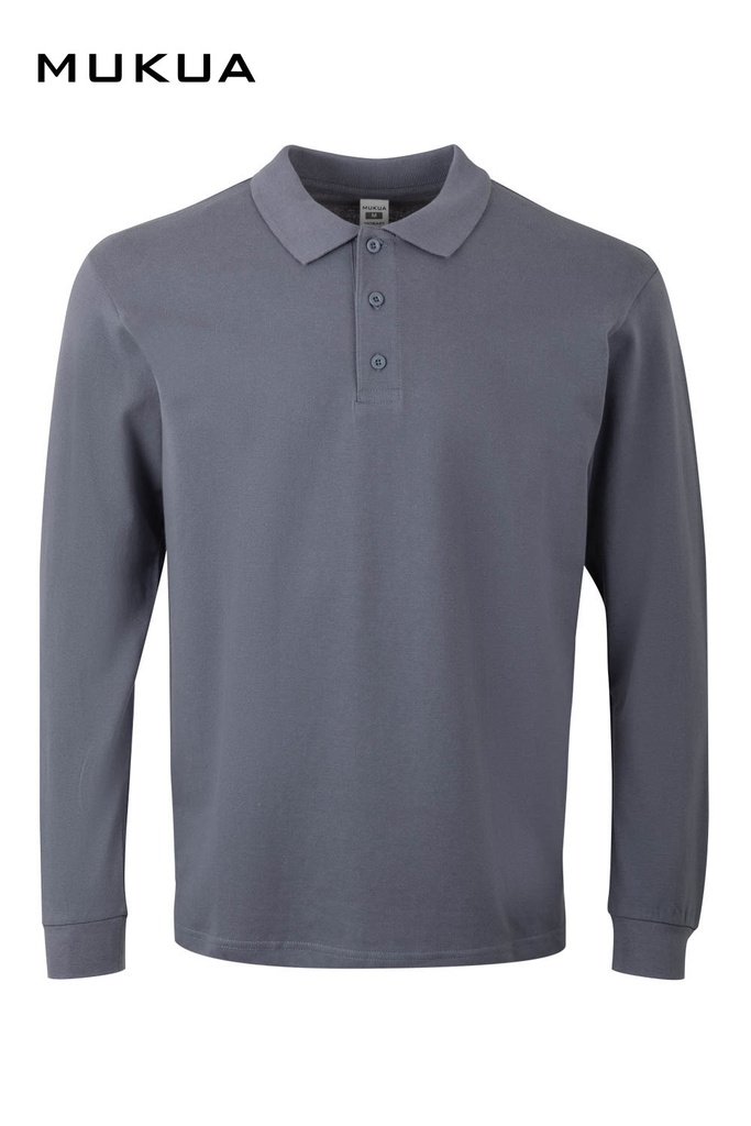 Koszulka polo z długim rękawem unisex HOBART PL200UC - BLUE FOG 509