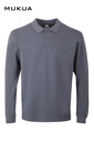 Koszulka polo z długim rękawem unisex HOBART PL200UC - BLUE FOG 509