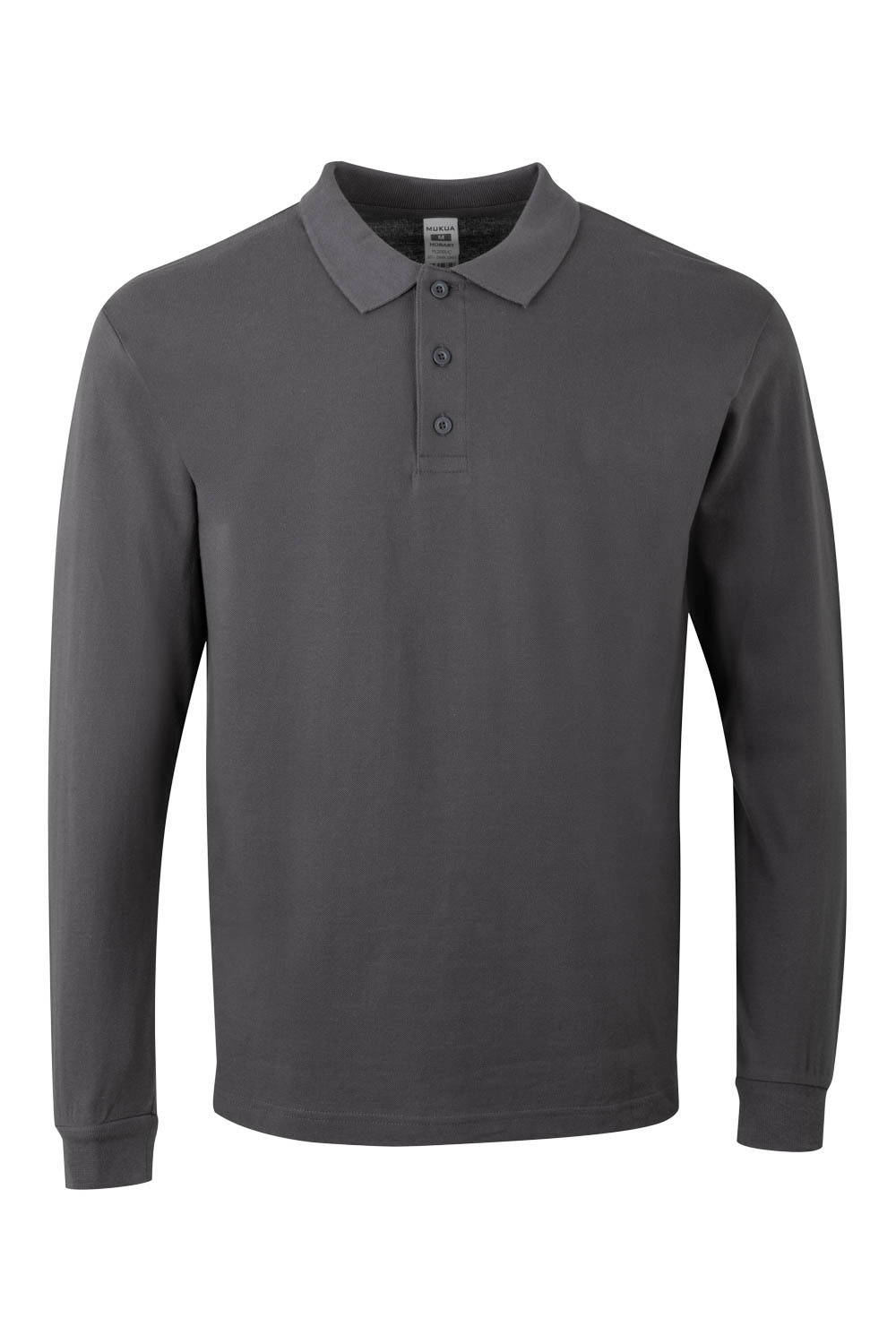 Koszulka polo z długim rękawem unisex HOBART PL200UC - DARK GREY 201