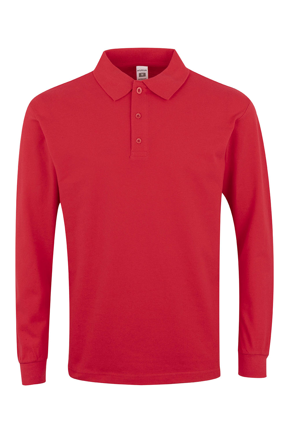 Koszulka polo z długim rękawem unisex HOBART PL200UC - RED 400