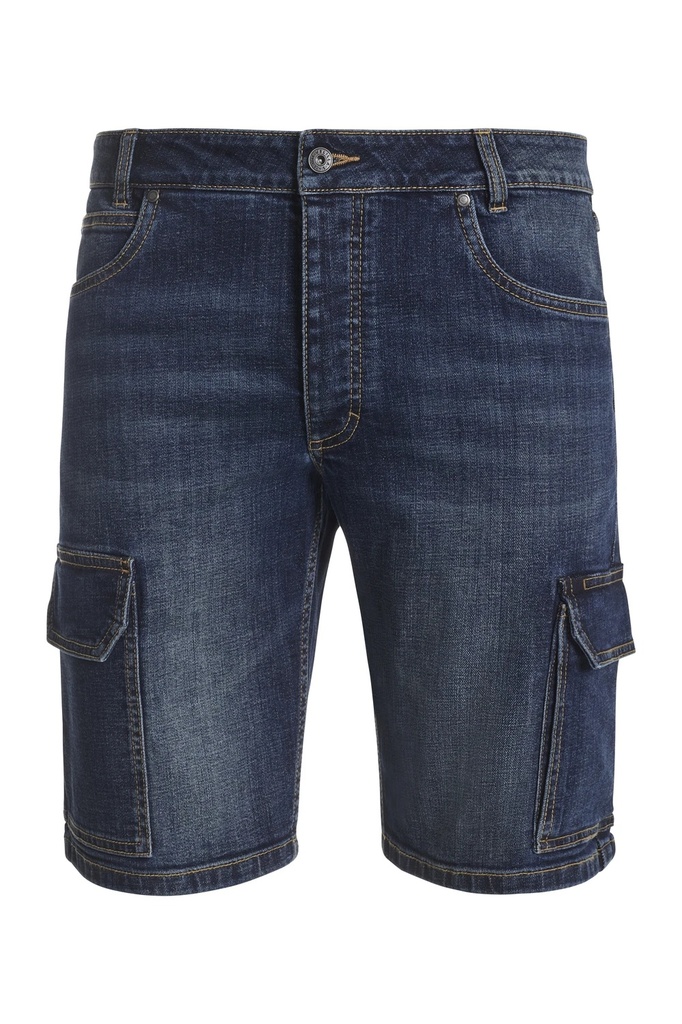 Spodenki stretch z wieloma kieszeniami 103049S - BLUE DENIM 63