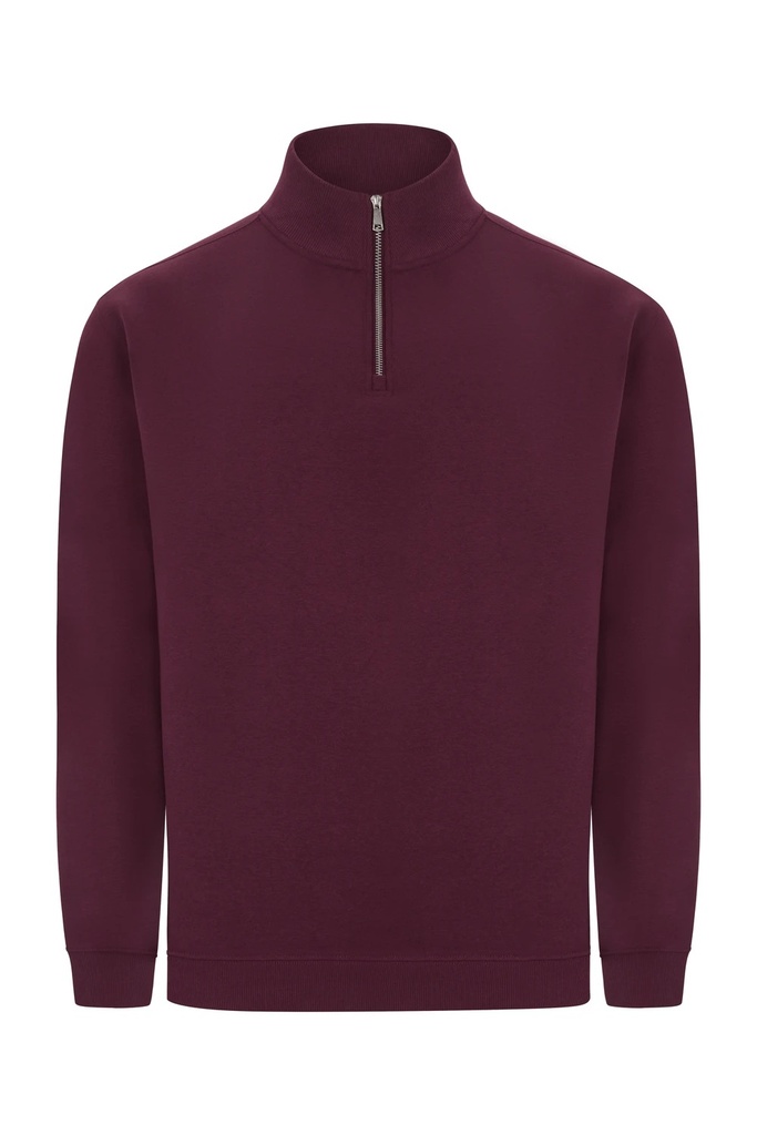 Bluza z krótkim zamkiem unisex HERVEY SQ270U - WINE 403