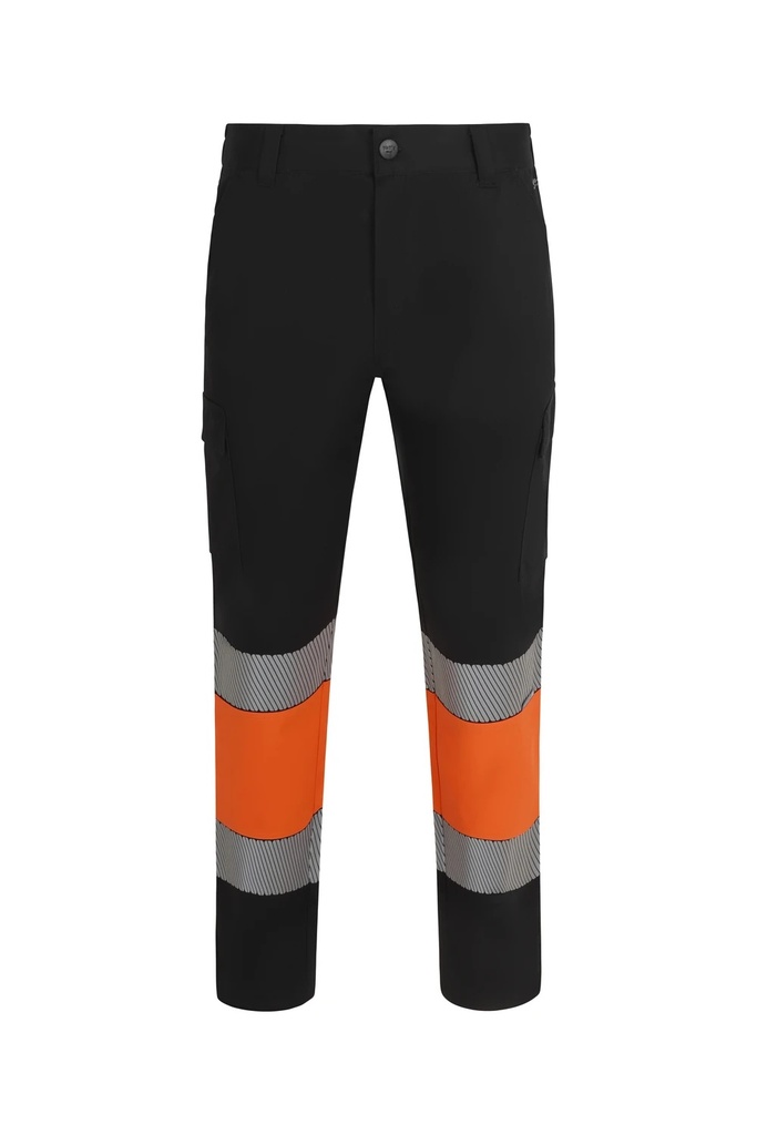 Spodnie dwukolorowe z odblaskami 303033 - BLACK/HI-VIS ORANGE 00/19