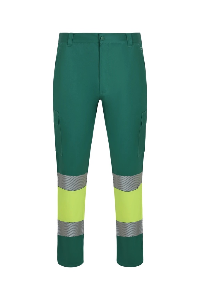 Spodnie dwukolorowe z odblaskami 303033 - GREEN/HI-VIS YELLOW 02/20