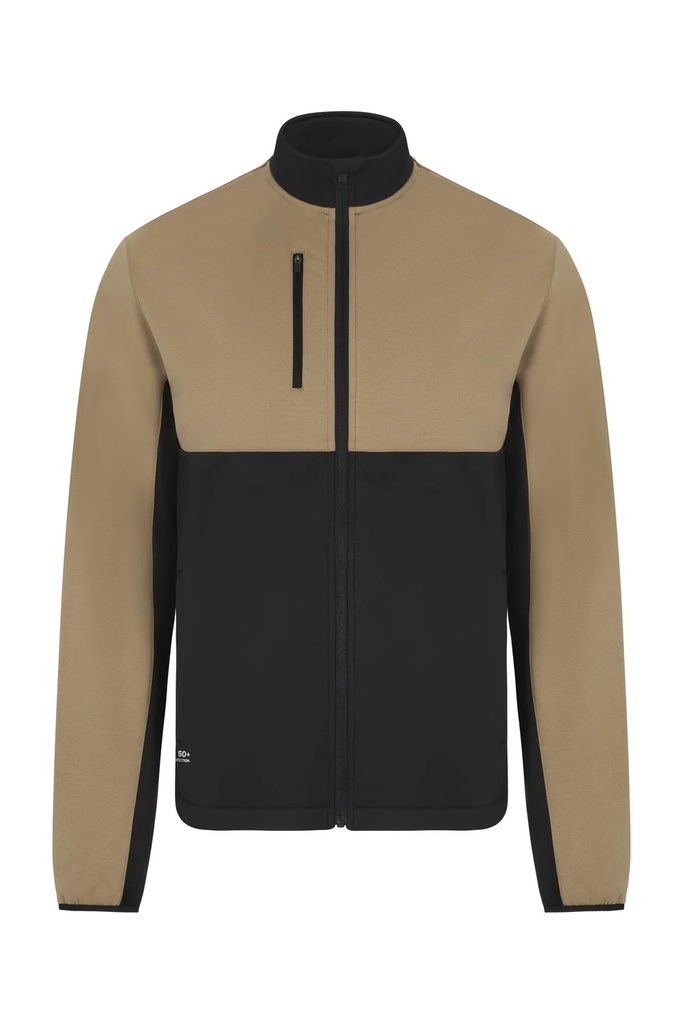 Bluza z pełnym zamkiem 105745 - SAND BEIGE/BLACK 46/00