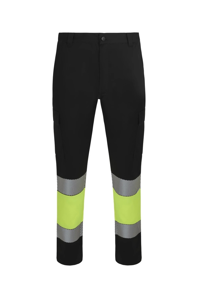 Spodnie dwukolorowe z odblaskami F303033 - BLACK/HI-VIS YELLOW 00/20