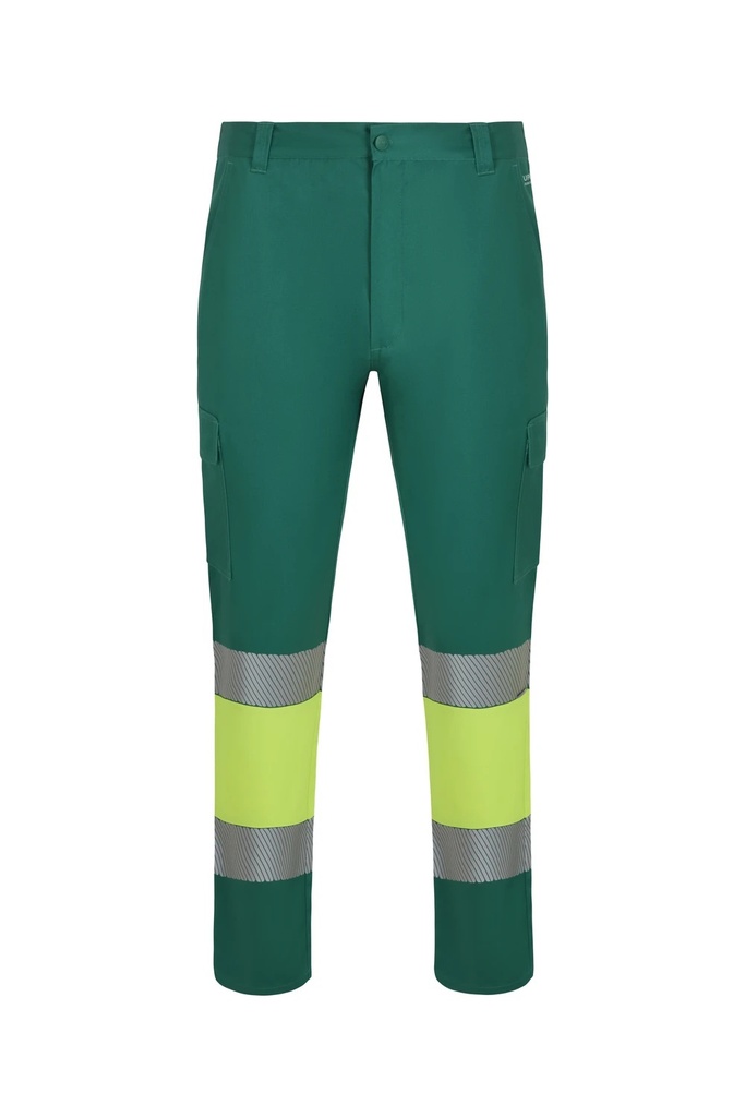 Spodnie dwukolorowe z odblaskami F303033 - GREEN/HI-VIS YELLOW 02/20