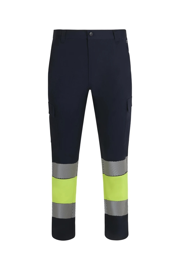 Spodnie dwukolorowe z odblaskami F303033 - NAVY BLUE/HI-VIS YELLOW 61/20