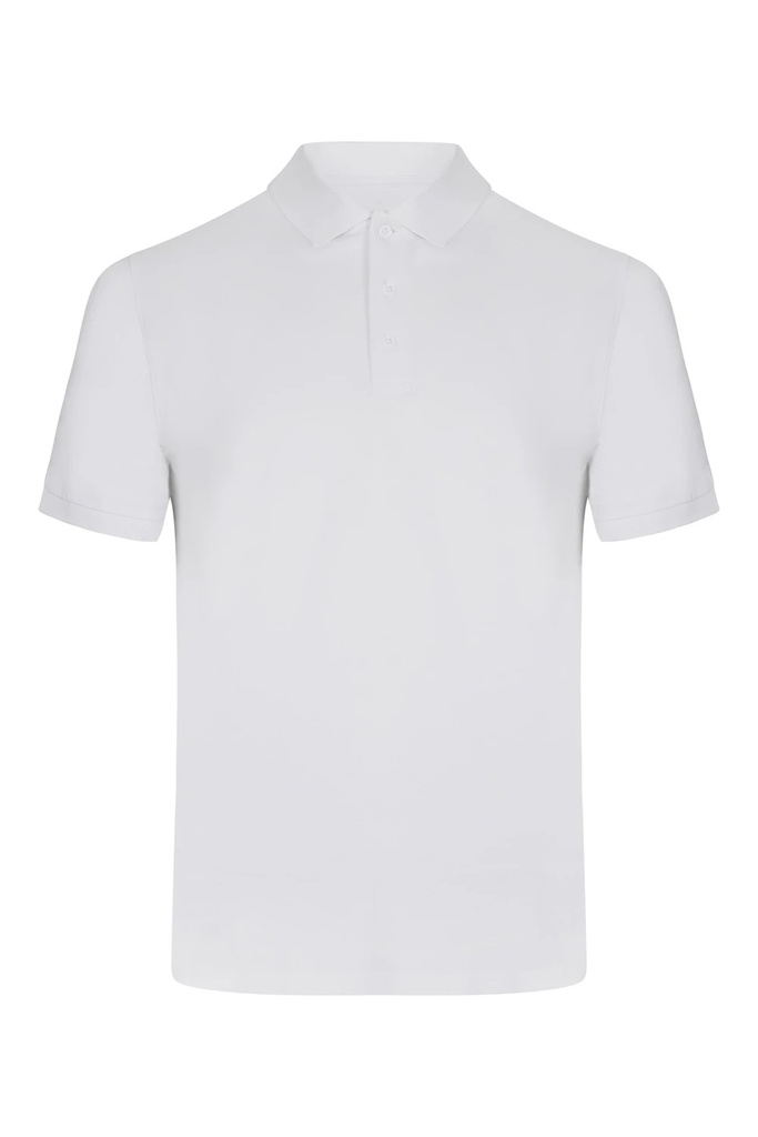 Koszulka polo stretch z krótkim rękawem męska 105510S - WHITE 07