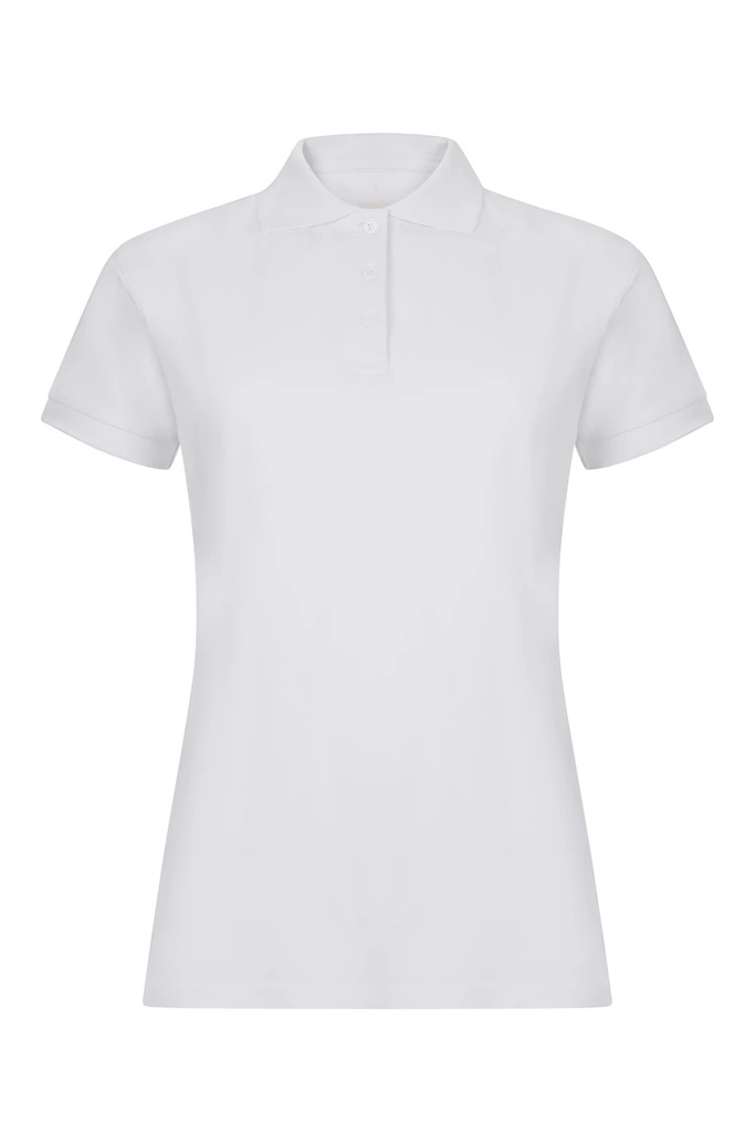 Koszulka polo stretch z krótkim rękawem damska 105510SW - WHITE 07