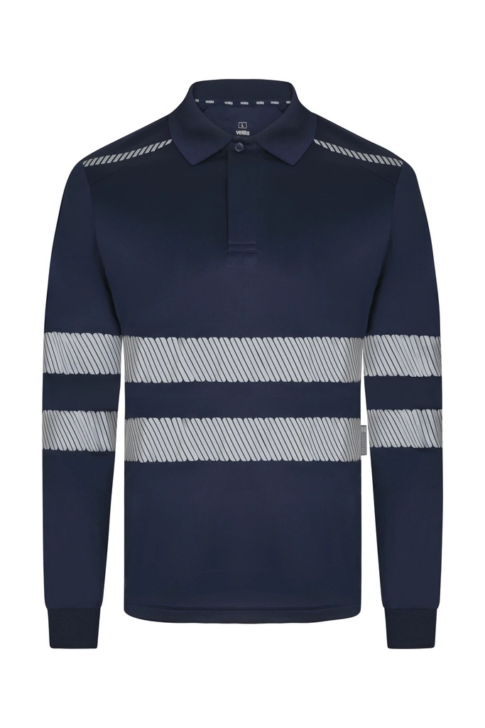 Koszulka polo z długim rękawem z odblaskami 355502 - NAVY BLUE 61