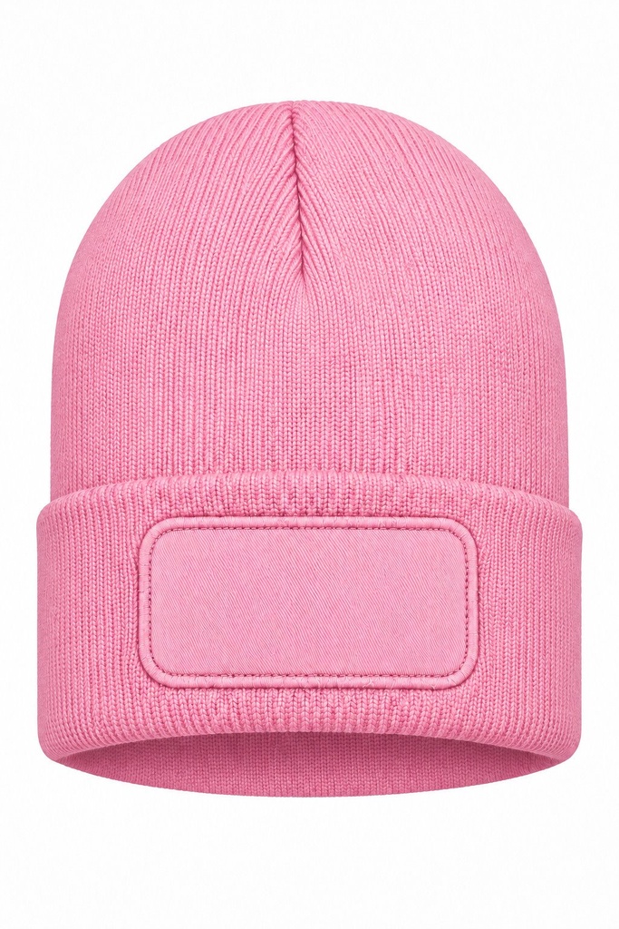 Czapka Zimowa Akrylowa z Naszywką CZZIM LOGO - Pink