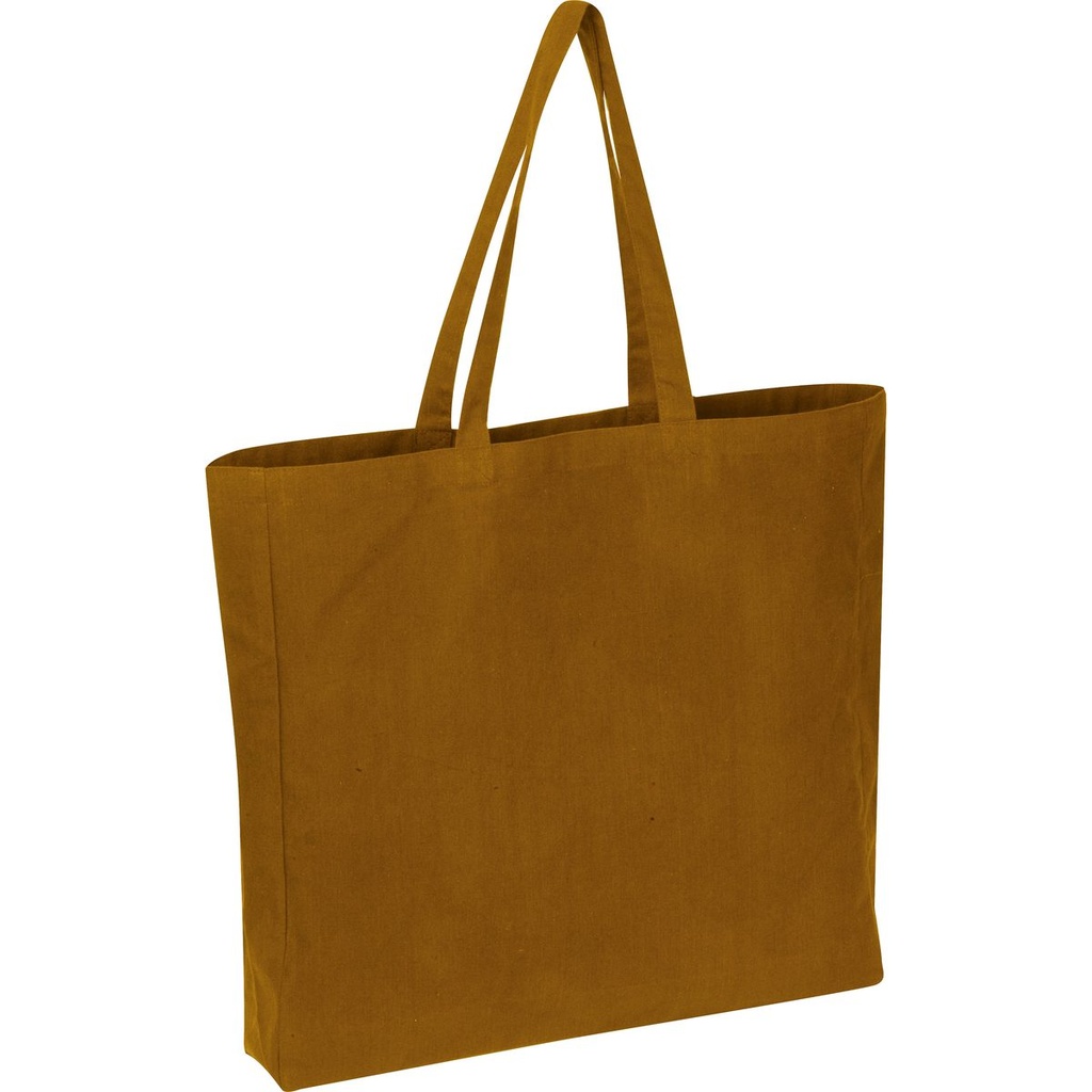 Torba shopper z bawełny z recyklingu i poliestru NINA 65749 - Brązowy