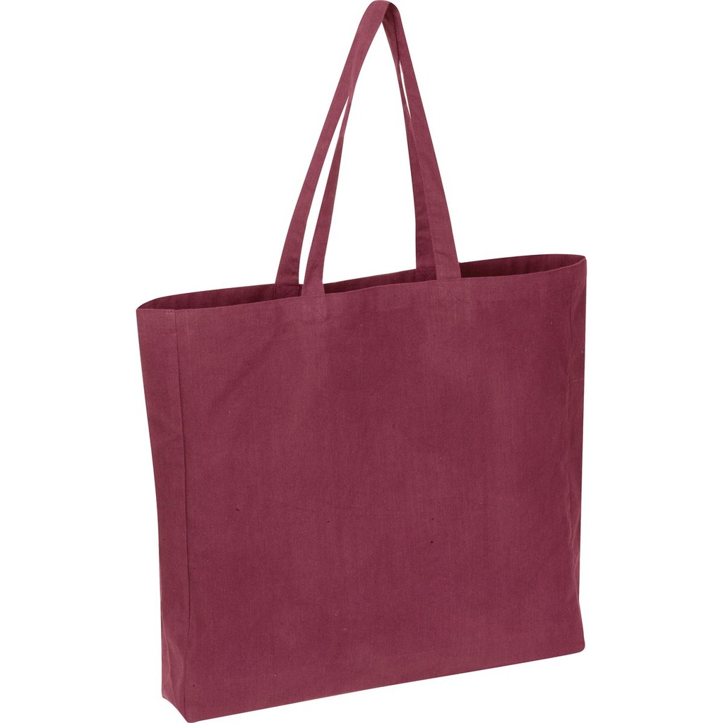 Torba shopper z bawełny z recyklingu i poliestru NINA 65749 - Bordowy