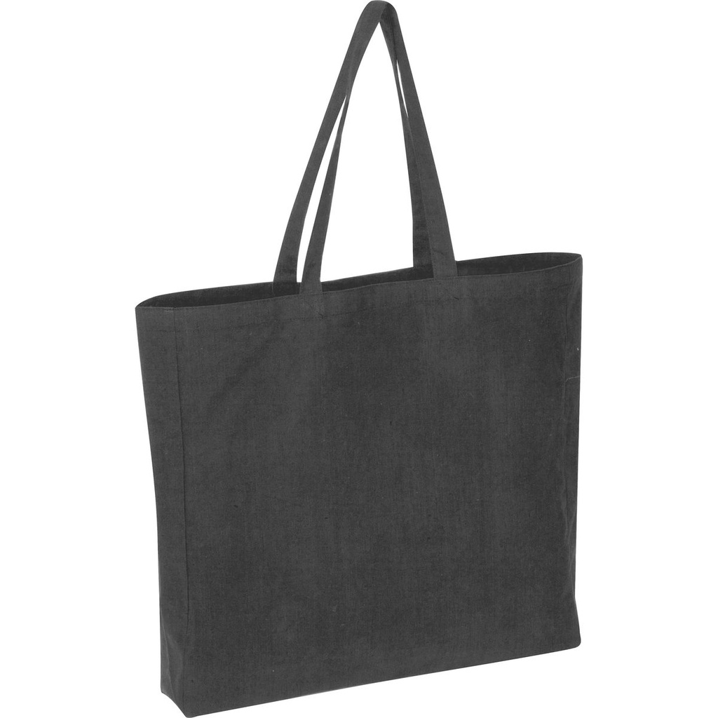 Torba shopper z bawełny z recyklingu i poliestru NINA 65749 - Czarny