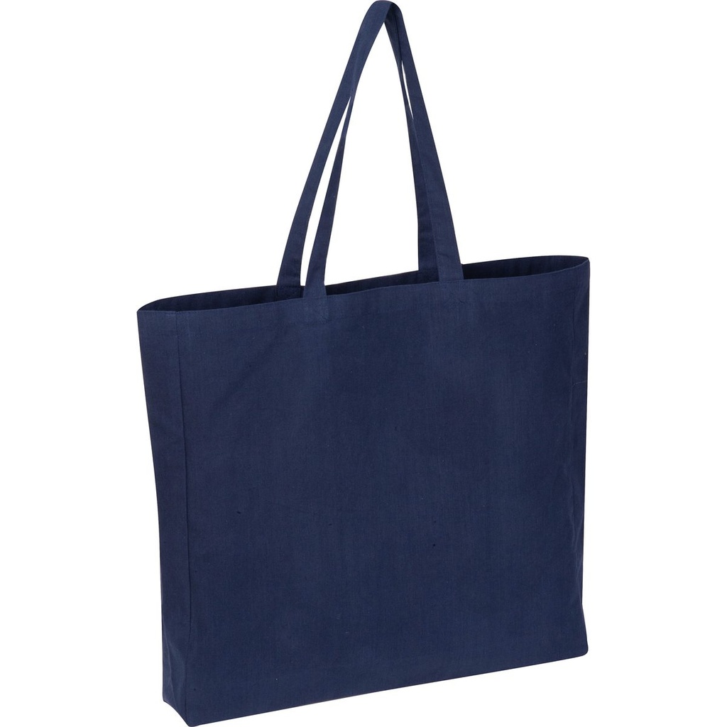 Torba shopper z bawełny z recyklingu i poliestru NINA 65749 - Granatowy