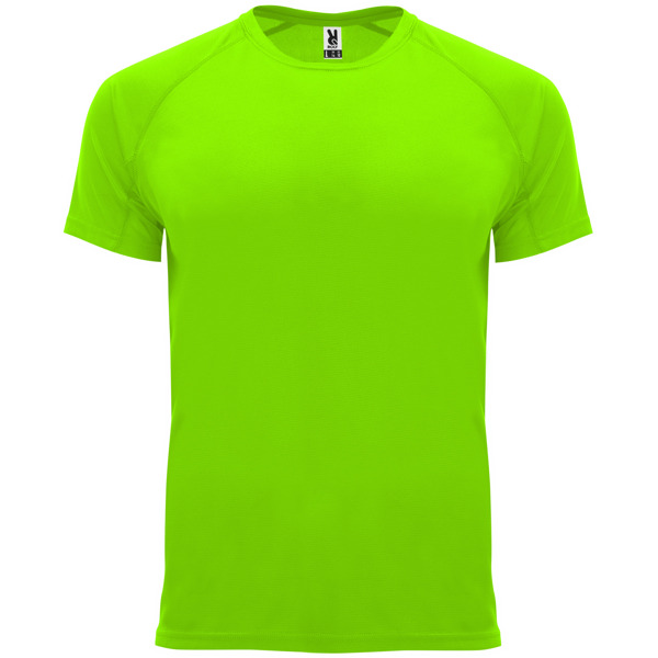 Koszulka dziecięca sportowa BAHRAIN CA0407 - zielony fluorescencyjny