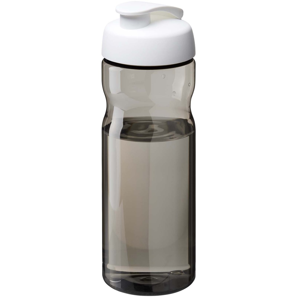 Bidon H2O Active® Eco POP Base o pojemności 650 ml z wieczkiem zaciskowym 210097 - Węgiel drzewno-biały
