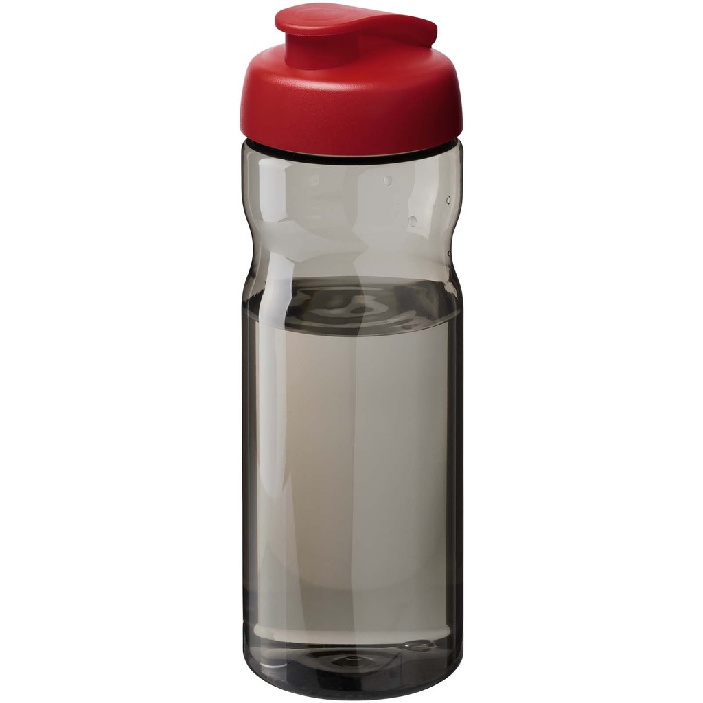 Bidon H2O Active® Eco POP Base o pojemności 650 ml z wieczkiem zaciskowym 210097 - Węgiel drzewno-czerwony