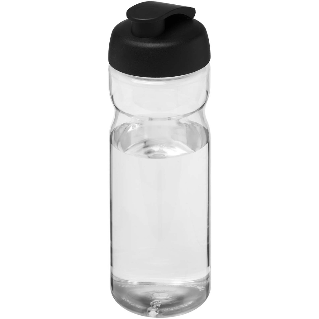 Bidon H2O Active® Eco POP Base o pojemności 650 ml z wieczkiem zaciskowym 210097 - Przezroczysto-czarny