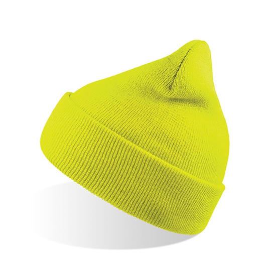 Czapka Beanie Akrylowa Dwuwarstwowa AT703 - Yellow Fluo