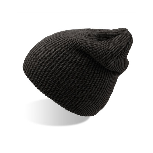 Czapka Beanie Dluga Dzianina Akrylowa AT717 - Black