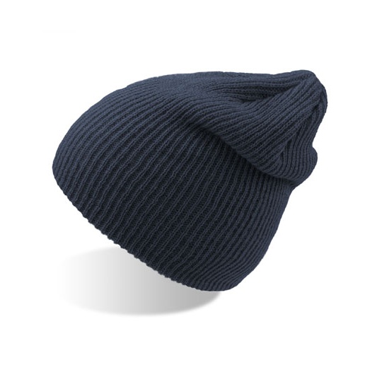 Czapka Beanie Dluga Dzianina Akrylowa AT717 - Navy
