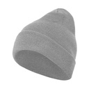 Gruba dzianinowa czapka z mankietem BY001 - Heather Grey