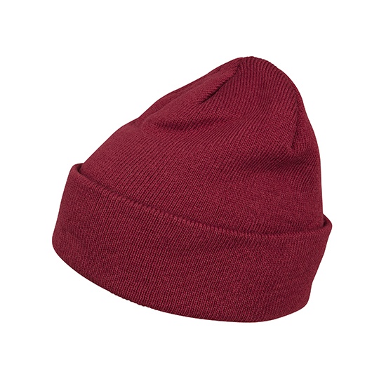 Gruba dzianinowa czapka z mankietem BY001 - Burgundy