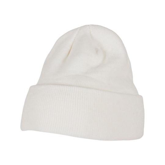 Gruba dzianinowa czapka z mankietem BY001 - White