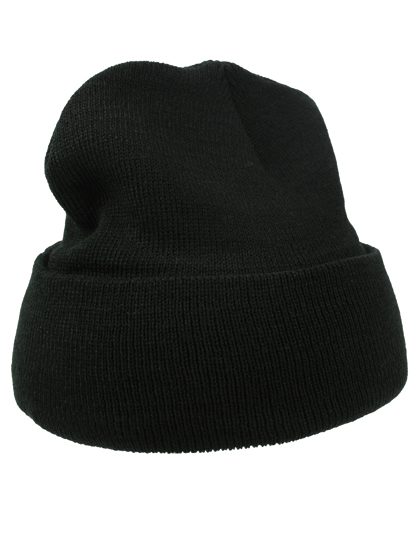 Czapka Dzianinowa Akrylowa z Wywinieciem C700 - Black