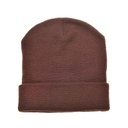 Czapka Dzianinowa Akrylowa z Wywinięciem C700 - Brown