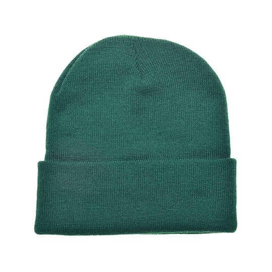 Czapka Dzianinowa Akrylowa z Wywinieciem C700 - Dark Green