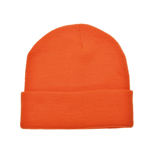 Czapka Dzianinowa Akrylowa z Wywinięciem C700 - Orange