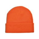 Czapka Dzianinowa Akrylowa z Wywinięciem C700 - Orange
