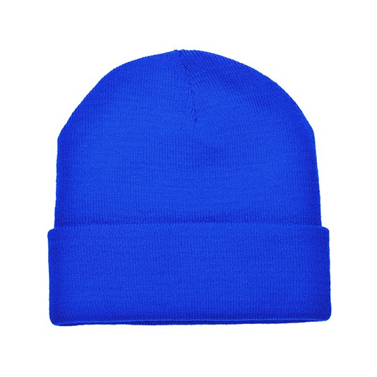 Dzianinowa czapka z wywinięciem C700 - Royal Blue