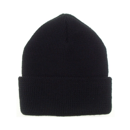 Dzianinowa czapka z wywinieciem C733 - Black