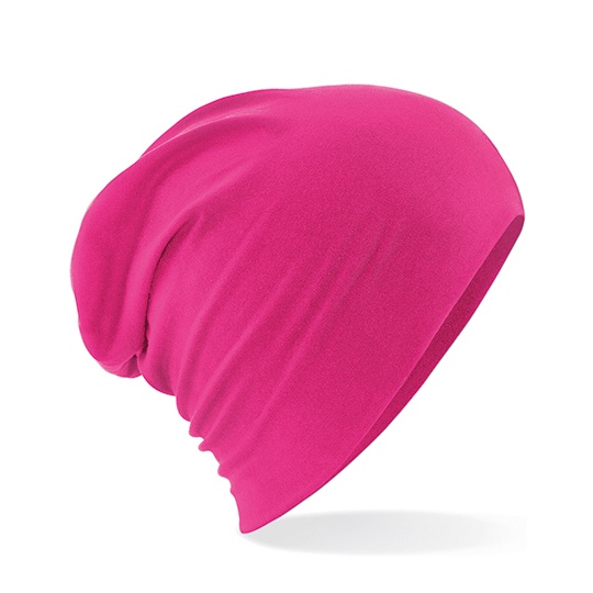 Czapka Beanie Luźna Bawełniana Dwuwarstwowa CB368 - Fuchsia