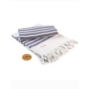 Ręcznik Hamam Bawełniany Tradycyjny AR053 - White & French Navy