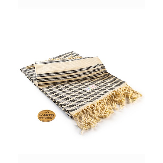 Ręcznik Bawełniany Tradycyjny AR055 - Black & Ivory