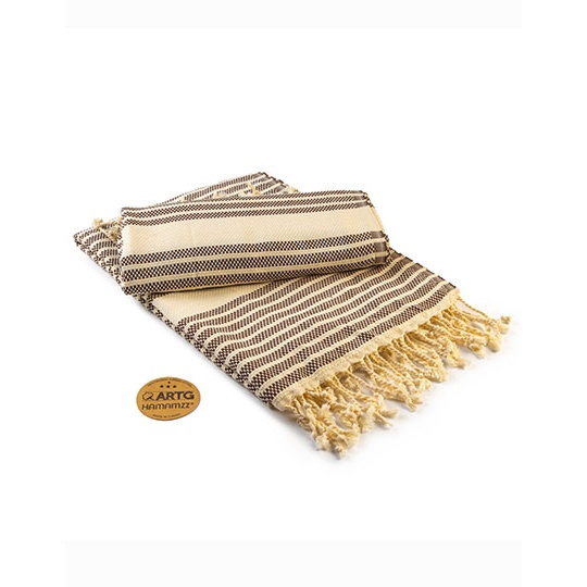 Recznik Bawelniany Tradycyjny AR055 - Brown & Ivory