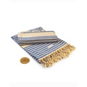 Recznik Bawelniany Tradycyjny AR055 - Ocean Blue & Ivory