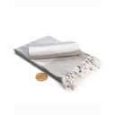 Ręcznik Hammam Bawełniany AR056 - Light Grey & White