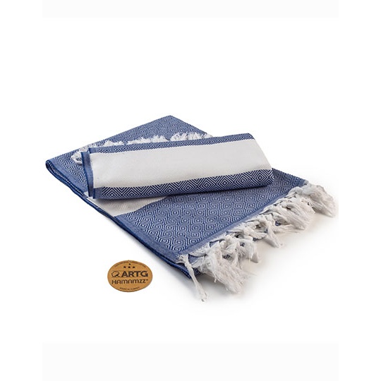 Recznik Hammam Bawelniany AR056 - Navy Blue & White
