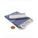 Ręcznik Hammam Bawełniany AR056 - Navy Blue & White